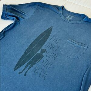 Outerknown - RARE “Only Gun You Need” tee, Indigo Blue, Men’s Large